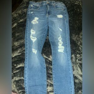 Aeropostale Ripped Blue Skinny Jeans